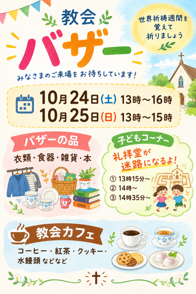 教会バザーのご案内ポスター